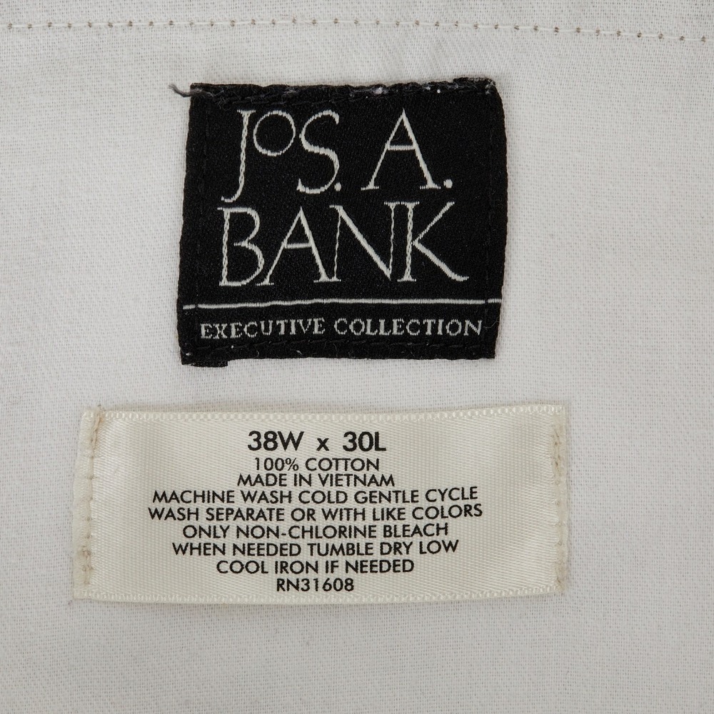 Jos. A. Bank Chino Khaki Pants Mens‎ 38x30 Executive Collection 100% Cotton - Picture 2 of 14